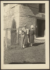 Two Women before Building by Louis Fleckenstein