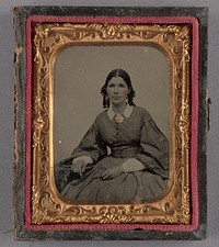 Portrait of a Seated Woman in Ringlets Wearing a Brooch