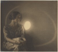 Portrait of a Woman with Light Flash and Ring by Louis Fleckenstein
