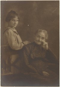 Portrait of Old Woman and Young Girl by Louis Fleckenstein