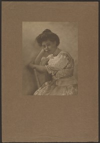 Portrait of a Woman in Satin Dress by Louis Fleckenstein