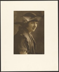 Portrait of a Woman in Straw Hat by Louis Fleckenstein