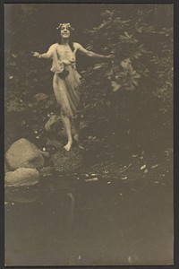 Half-Nude Woman at the Side of a Pond by Louis Fleckenstein