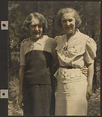 Portrait of Two Women Standing Outside by Louis Fleckenstein