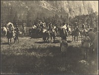 Group on Horseback Including Native Americans in Traditional Dress by Louis Fleckenstein