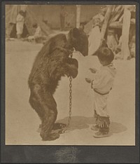 Boy with Chained Bear by Louis Fleckenstein