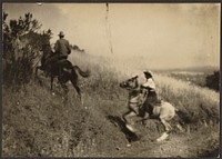 Senator Young and Ruth Crawford Mitchell on Horseback by Louis Fleckenstein