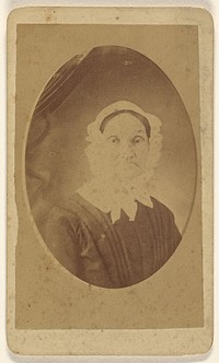 Unidentified elderly woman, printed in quasi-oval style by Louis L Liberty