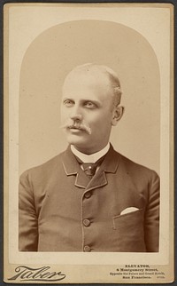 Unidentified man with moustache by I W Taber