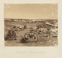 Artillery Depot. Retaken Russian Battery. (Parc d'Artillerie. Batterie russe repechee) by Léon Eugène Méhédin