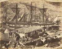 Harbour of Balaklava, the Cattle Pier. by Roger Fenton