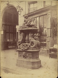 Fontaine de la rue Faubourg-Saint-Martin (1848), modèle avec naïades] / [Fountain near the Passage du Denise by Charles Marville