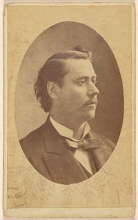 Unidentified man in 3/4 profile, in quasi-oval style by Elliott and Fry