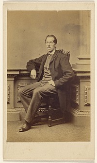 Unidentified man with moustache, seated by William Keith