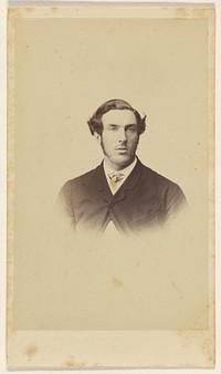 Unidentified man with long sideburns, in vignette-style by F Schwarzschild