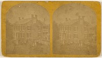 View of large house, people in front yard, possibly at Uniontown, Penn. by J S Aunspach