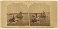 Schooner, Sloop, and Ferry Boat, with Brooklyn in the Distance. by Edward Anthony