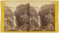View from the Hog's Back. - Upper Taughannock Ravine, top of main fall in the foreground, Cayuga Lake in the distance. by Edward and Henry T Anthony and Co