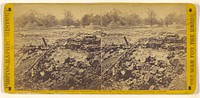 View in the Arsenal Grounds, near the Petersburgh R.R. Bridge, Richmond, Va.[,] showing Shot, Shell, and Canister scattered... by Edward and Henry T Anthony and Co