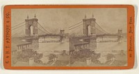 The Cincinnati and Covington Suspension Bridge. (General View.) [Cincinnati, Ohio] by Edward and Henry T Anthony and Co