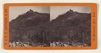 Donner Peak, 9000 Feet Above the Level of the Sea. Snow Sheds along the Cliff - 1500 feet above the valley. Central Pac. R. R. by Edward and Henry T Anthony and Co