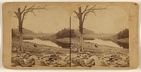 The Great Johnstown Flood, May 31, 1889. Showing the broken dam of the Reservoir above South Fork, from where...flood started... by Robert K Bonine