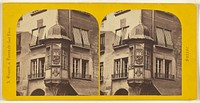 Architectural detail of a building in Switzerland, with sign on building: "Theatergasse/Rue Du Theatre". by Adolphe Braun