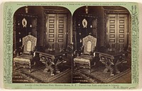 Interior of the McGraw-Fiske Mansion Ithaca, N.Y., Carved Oak Table and Chair in Library. W.H. Miller, Arch. by Joseph Dunlap Eagles
