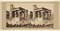 Grece. Las cariatides au Temple de Pandrose a l'Acropole. by Francis Frith