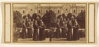 Capuems da Caysune (?)/Monks standing in a church courtyard by Frank Mason Good