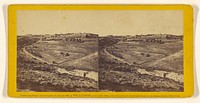 Valley of Hinnom, from Hill of Evil Counsel, looking northwest, ...Armenian Convent on Mt. Zion, Jaffa Gate and Russian Convent on left. by William E James