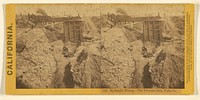 Hydraulic Mining - The Pressure Box, Yuba Co. by Lawrence and Houseworth