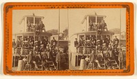 Group of people on a ferry boat by J G Mangold