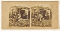 Family in front of a shack by Charles Peeters