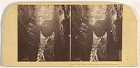 The Flume, from above - near view of Hanging Boulder. by John P Soule