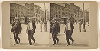 Street scene, Albany, N.Y., two men walking by Julius M Wendt