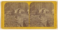 Chippewa Indians making birch canoes. by Charles A Zimmerman