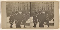 Street Scene, Albany, N.Y., people walking, building of Steetel Bros. in background by Julius M Wendt