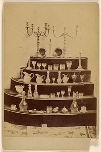 Assortment of goblets, decanters and candelabra