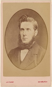 Unidentified bearded man sans moustache, in quasi-oval style by James G Tunny