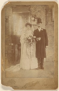Portrait of a wedding couple, standing by A and G Taylor