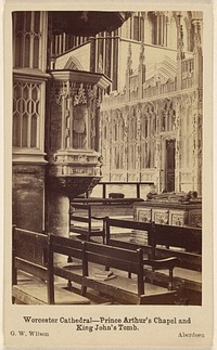 Worcester Cathedral - Prince Arthur's Chapel and King John's Tomb. by George Washington Wilson