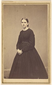 Unidentified young woman, standing by D O Furnald