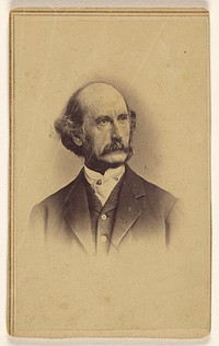 Unidentified bald man with moustache, printed in vignette-style by Mathew B Brady