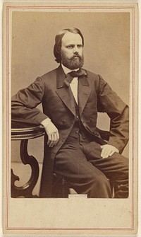 Unidentified man with full beard, seated by George Kendall Warren