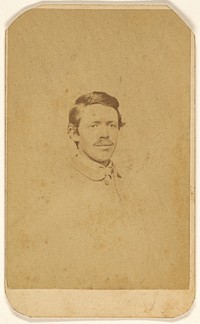 Unidentified man with moustache, printed in vignette-style by C E Edwards