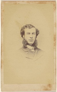Unidentified man with extremely long muttonchops, printed in vignette-style