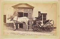 Man driving horse-drawn carriage by William Carrick