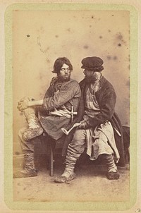 Two men sitting on a bench by William Carrick