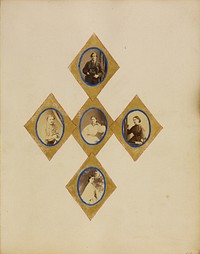 Photo collage of five portraits arranged into a diamond